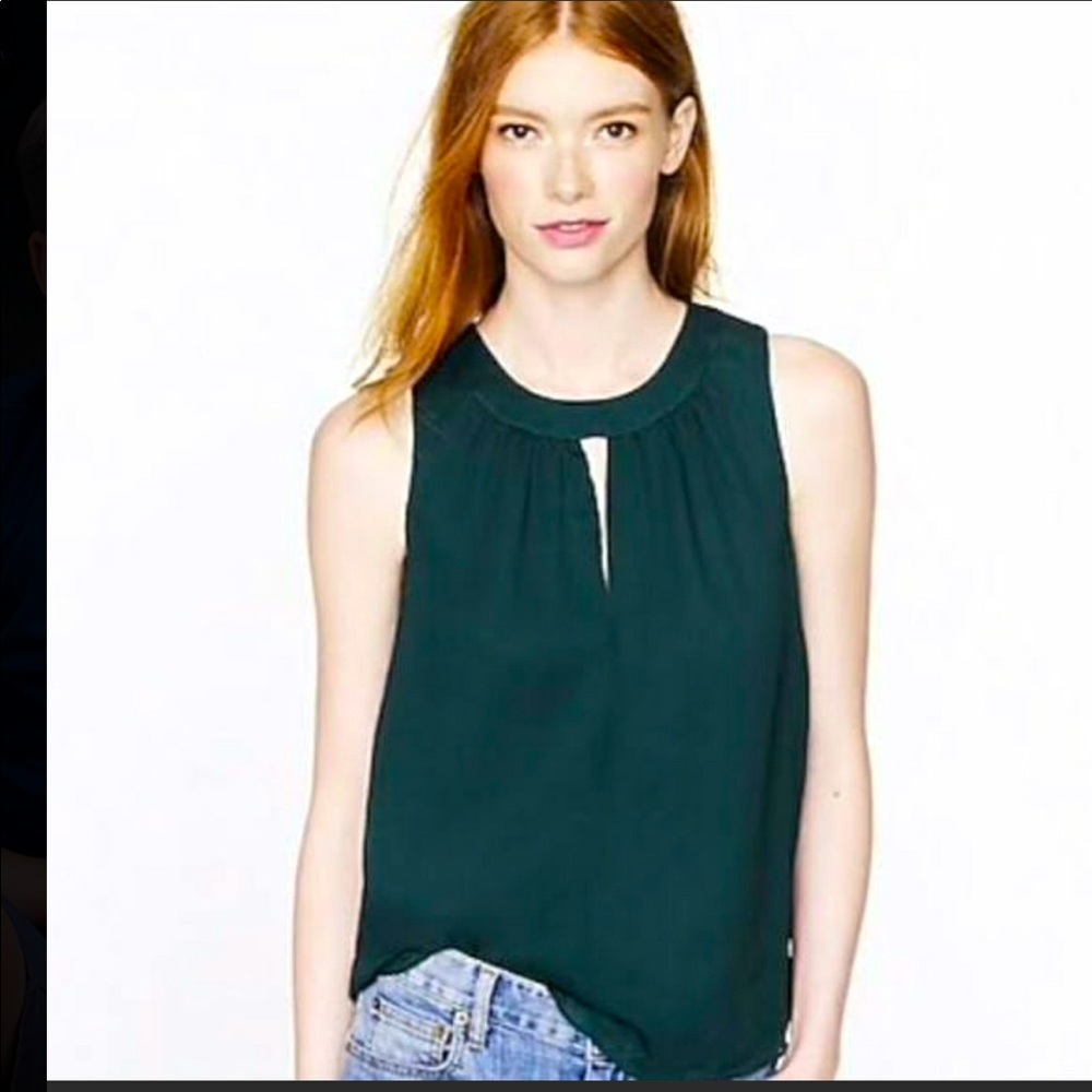 Jcrew Keyhole 100% Silk Blouse Size 0